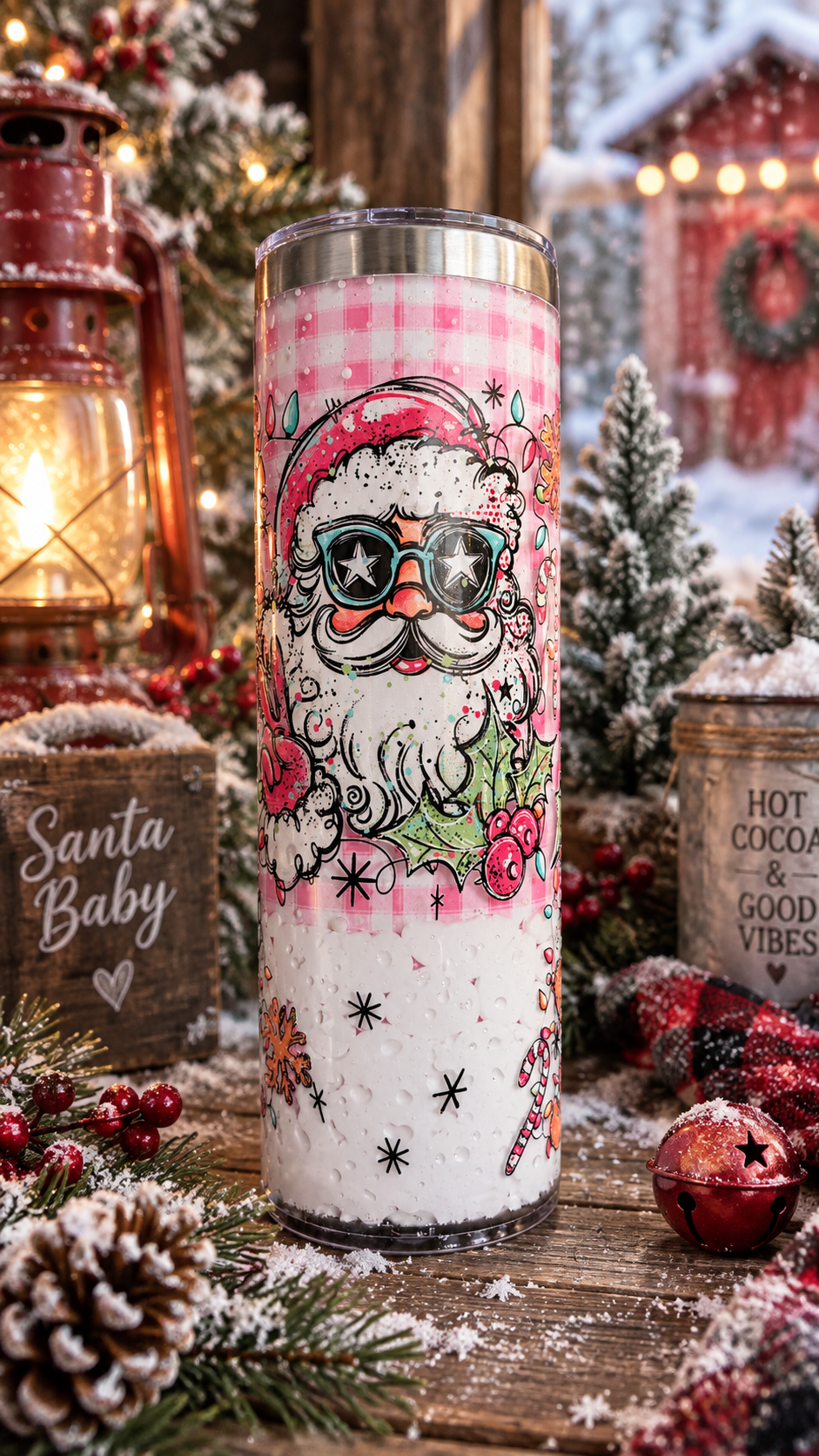 Peace sign Santa Stainless Steel Tumbler