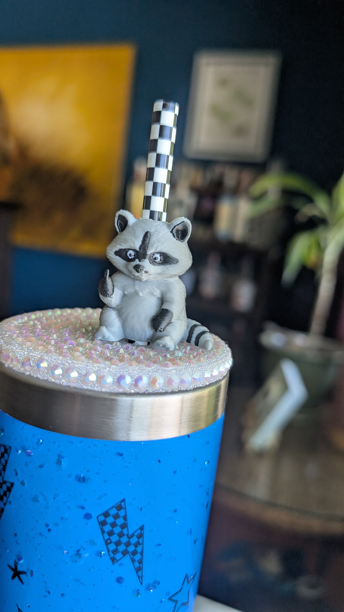 Feral AF stainless steel 20 oz tumbler with straw, straw topper & beaded pen!